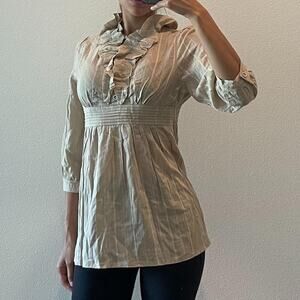 Beige 3/4 Sleeves Blouse